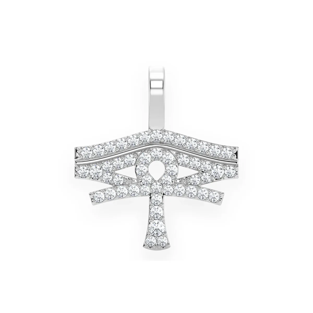 For Him Eye of Ra Ankh Diamond Pendant in White Gold / Natural Diamond – Pendant