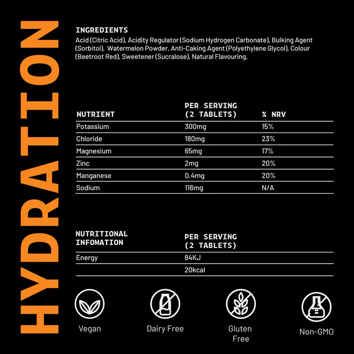 HIRO Hydration - Watermelon (Electrolyte Tablets) 20 Tablets, additional product view 3