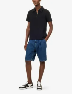 BELIER Edwin Textured Cotton-Blend Polo Shirt detail 2