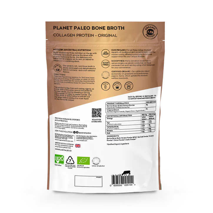 Planet Paleo Organic Bone Broth Collagen Protein Original 225g detail 2