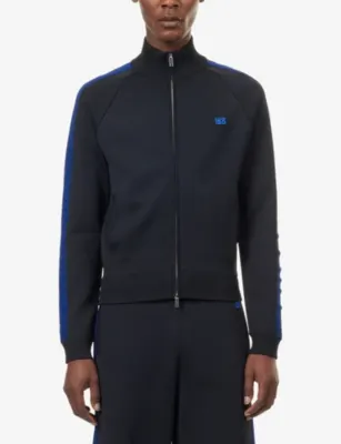 WALES BONNER Crochet-Stripe Zip-Up Knitted Track Top detail 3