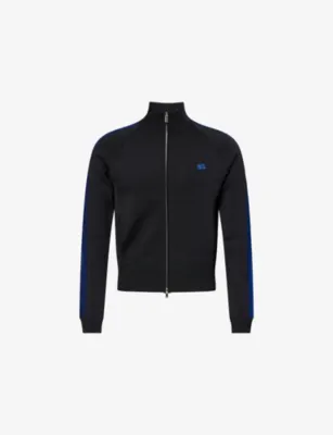 WALES BONNER Crochet-Stripe Zip-Up Knitted Track Top