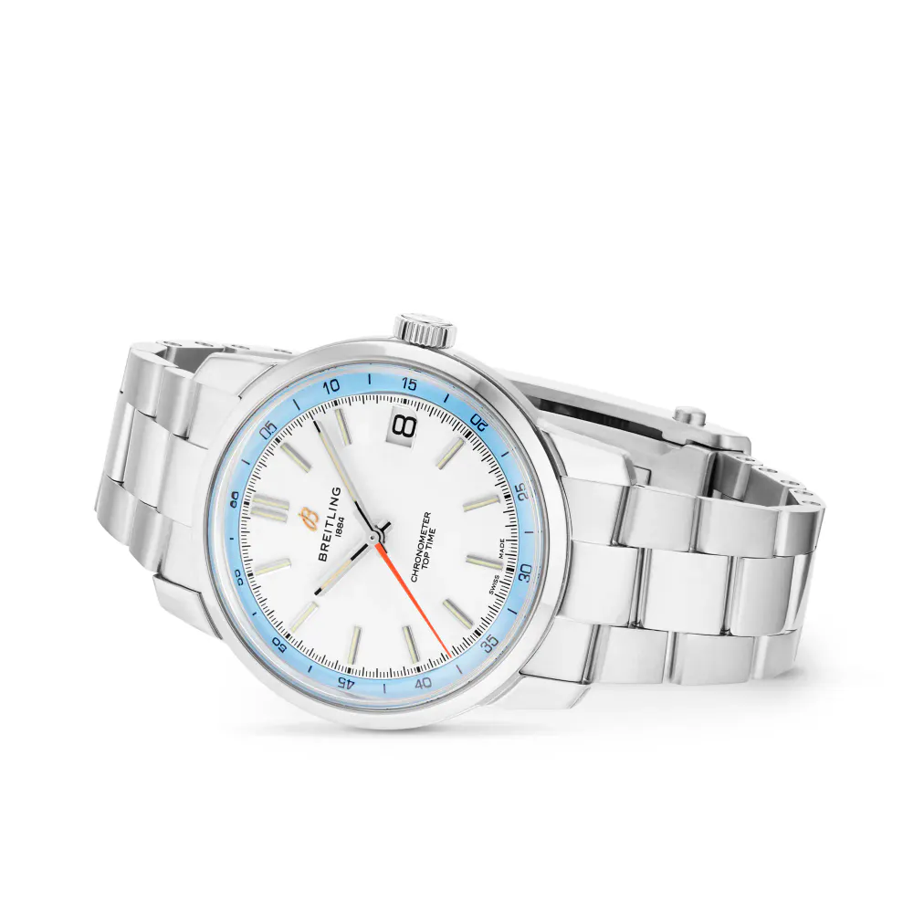 Breitling Top Time B31 38mm Mens Watch White Stainless Steel detail 3