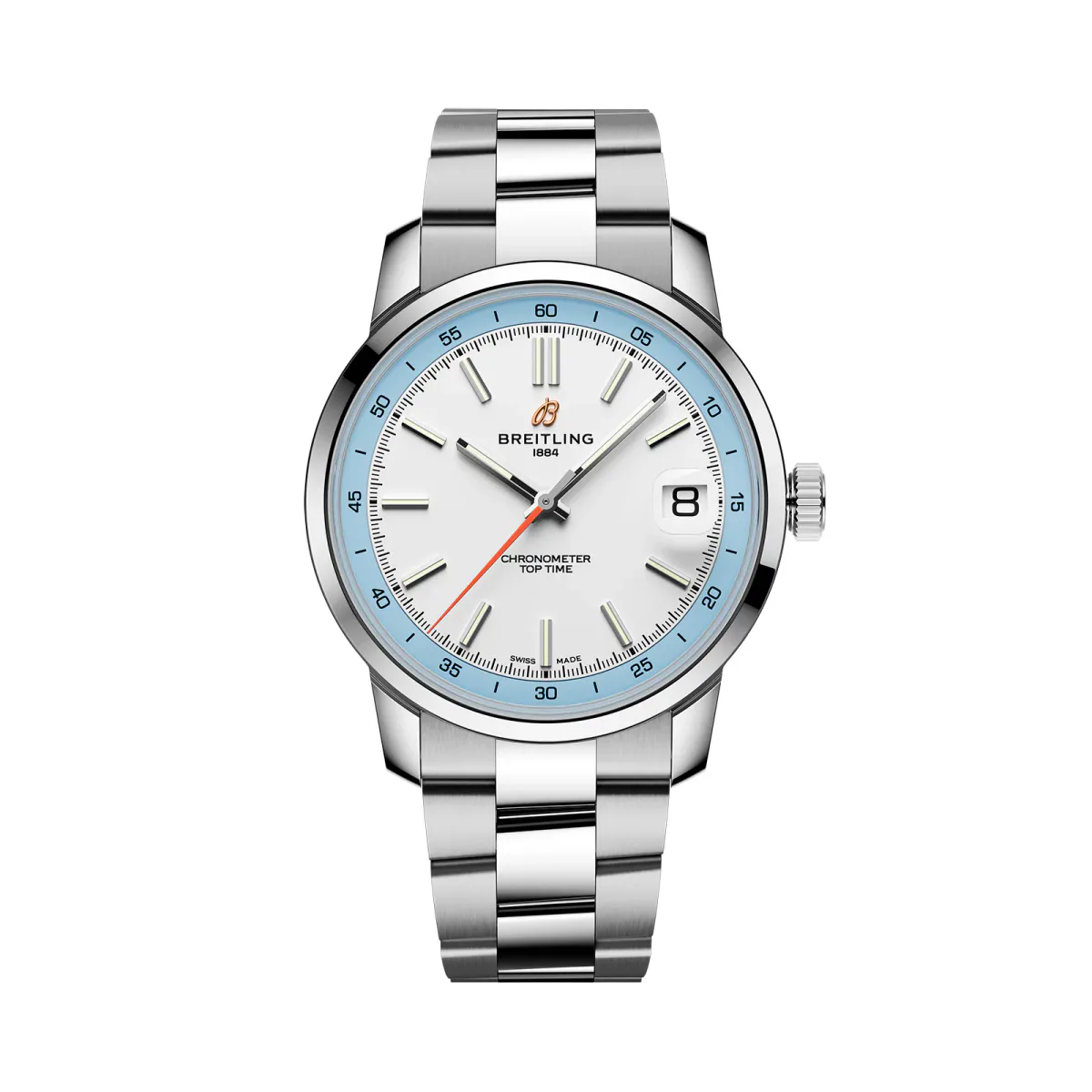 Breitling Top Time B31 38mm Mens Watch White Stainless Steel