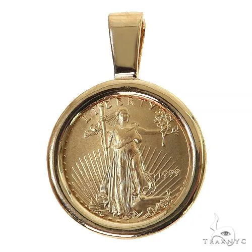 RINA - For Him CUSTOM Plain Frame 1/10 Oz Liberty Coin Pendant 68520 – Pendant