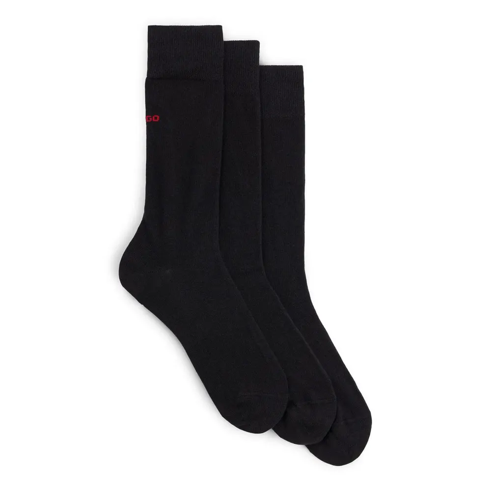 Hugo 3 Pack of Logo Detail Socks