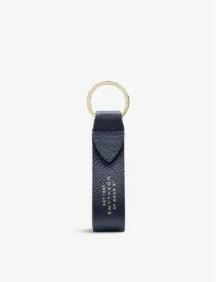 SMYTHSON Panama cross-grain leather keyring 10cm
