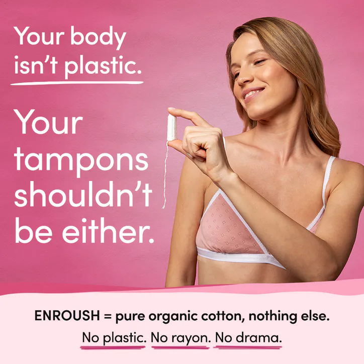 ENROUSH 100% Organic Cotton Tampons – 16 Tampons – Super, additional product view 2