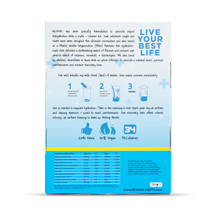 REVIVAL Rehydration & Recovery - Lemon & Lime 12 pack detail 3