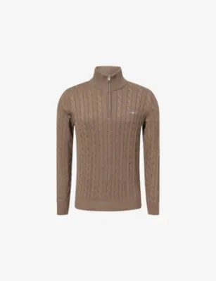 GANT Cable-Knit Half-Zip Cotton Jumper