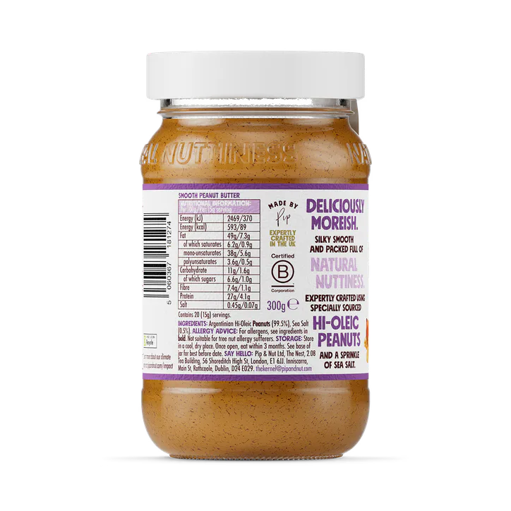 Pip & Nut Smooth Peanut Butter 300g, additional product view 2