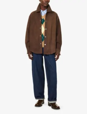 AMI PARIS Ami de Coeur Buttoned Suede Overshirt detail 2