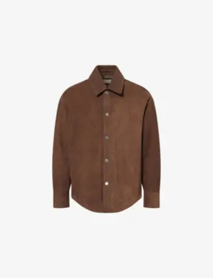 AMI PARIS Ami de Coeur Buttoned Suede Overshirt