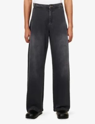 SEVENTH 440 Bermuda Wide-leg Denim Jeans in STONE, additional product view 3