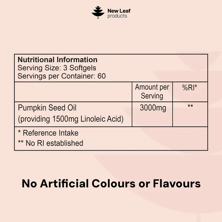 New Leaf Products Pumpkin Seed Oil Softgels 120s detail 3