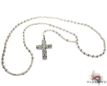 RINA - For Him FACTORY Canary Black Diamond Rosary Chain 25401 in Rose Gold – Chain