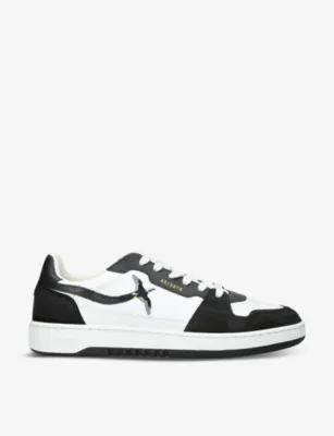 AXEL ARIGATO Dice Lo bird-motif leather and suede low-top trainers - EUR 40.5 / 6.5 UK MEN in WHITE/BLK – Mens | Trainers | Lace up trainers