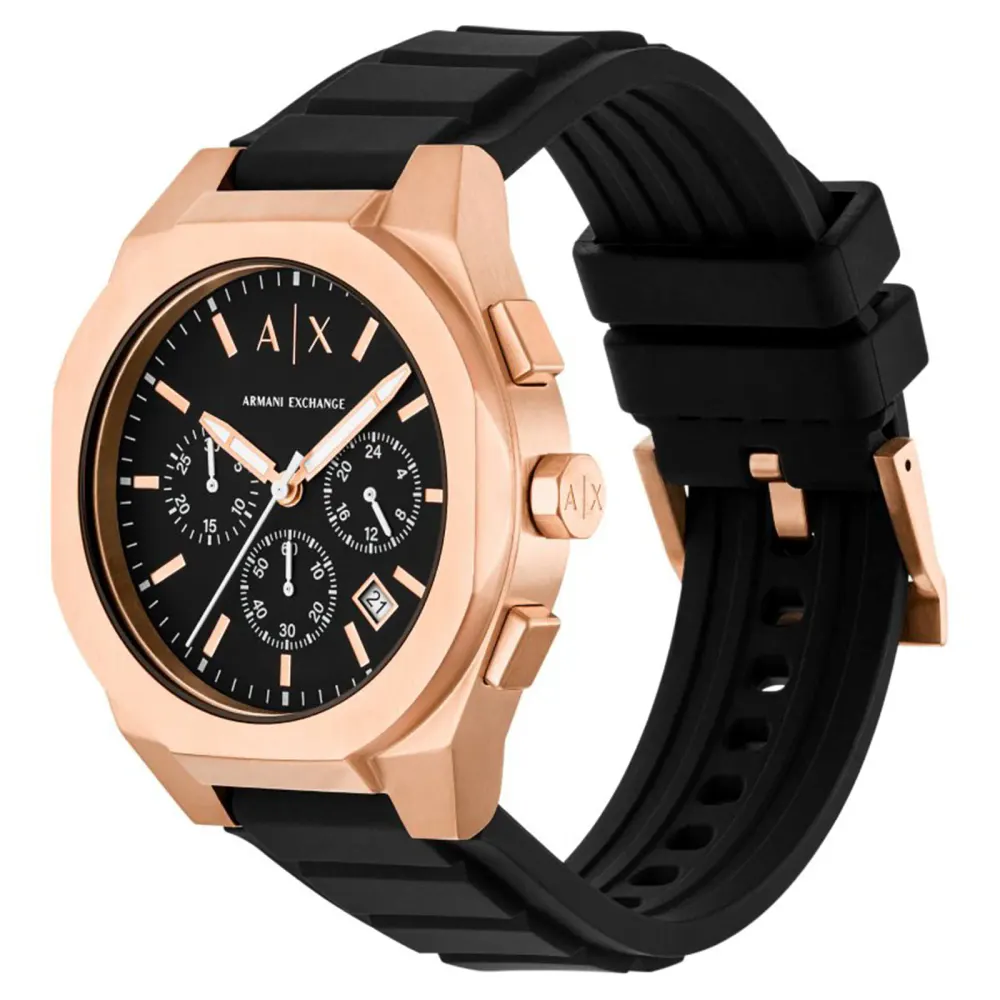 Armani Exchange Sync Chronograph Black Silicone Mens Watch detail 2