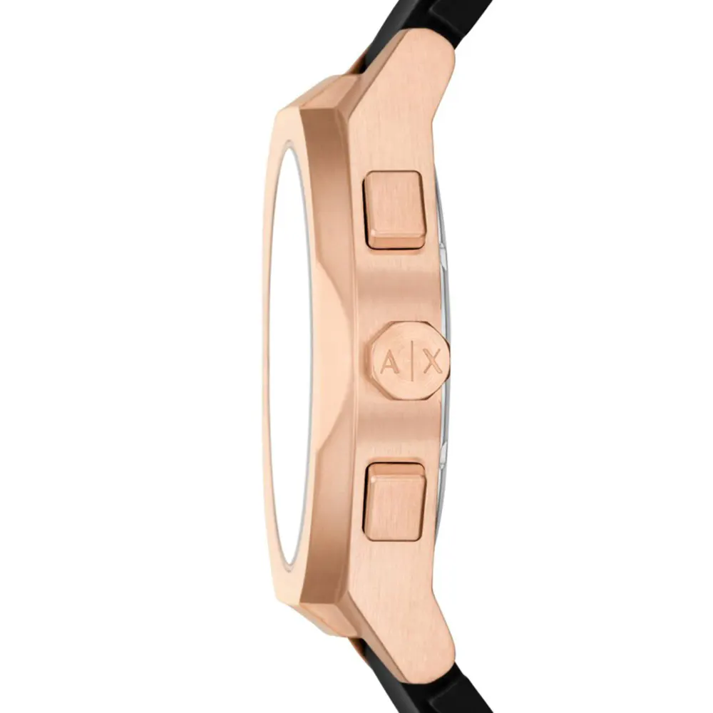Armani Exchange Sync Chronograph Black Silicone Mens Watch detail 3