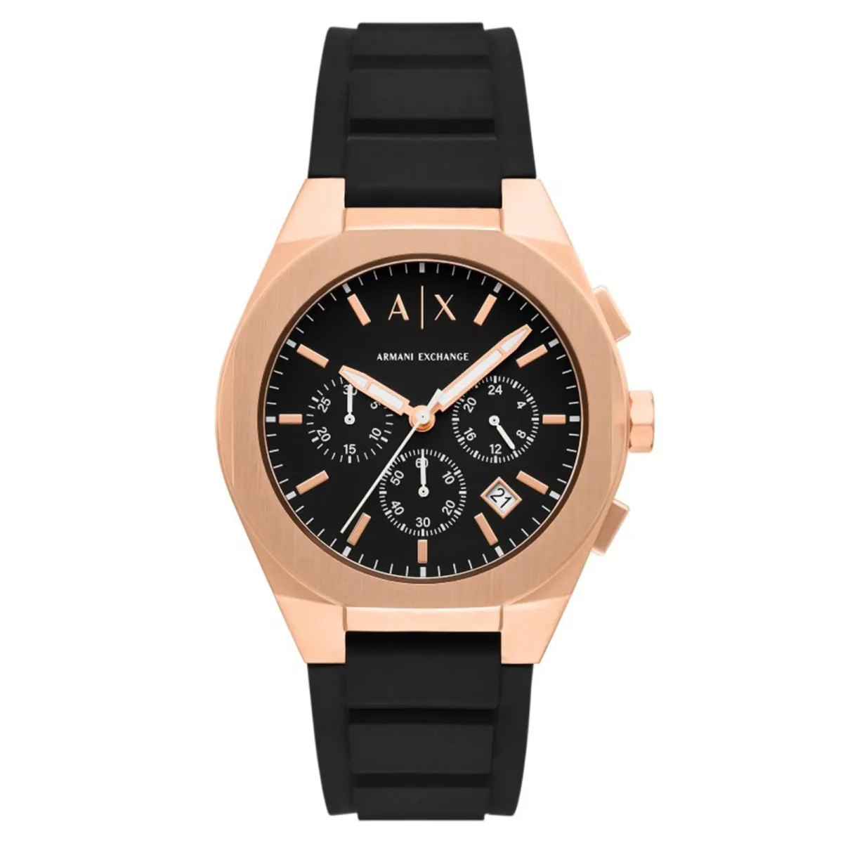 Armani Exchange Sync Chronograph Black Silicone Mens Watch