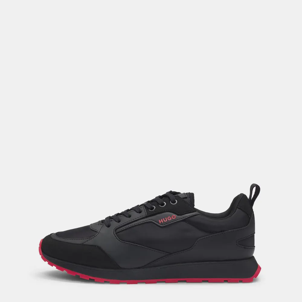 Hugo Men's Icelin Runners in Black/Red 001, additional product view 2