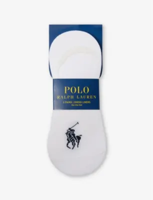 POLO RALPH LAUREN Logo-embroidered pack of three stretch-cotton blend liner socks