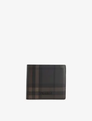 BURBERRY Logo-Plaque Check Coated Wallet