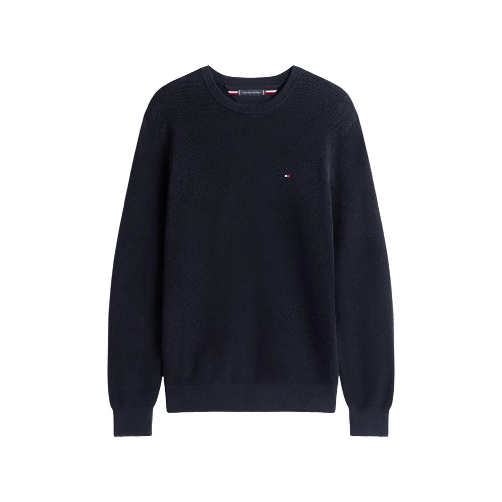 Tommy Hilfiger Men's Structure Crew-Neck Cotton Jumper