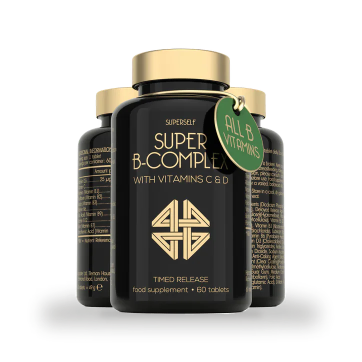 SuperSelf Vitamin B Complex with Vitamins D & C 60 Tablets High Strength