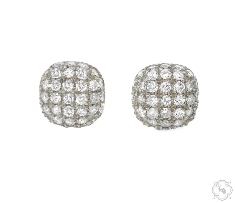 ANNA - CONSCIOUS DIAMONDS 14k Gold Diamond Cluster Earrings 64839 in White Gold – Earrings