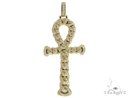 RINA - For Him FACTORY 14K Yellow Gold Diamond Ankh Cross Crucifix Pendant 56545 in Rose Gold – Pendant