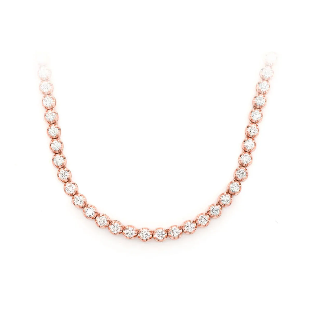 For Him Crown Diamond Tennis Necklace in 7pt / Rose Gold / 16" – Necklace