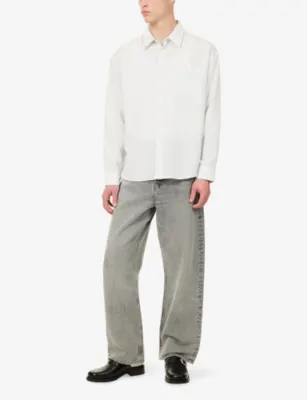 FRAME Baggy-Fit High-Rise Cotton Denim Jeans detail 2