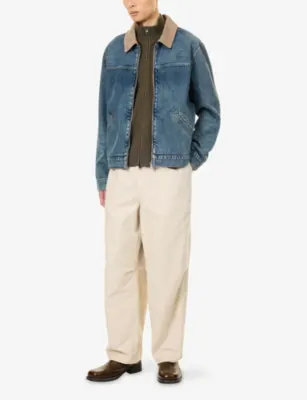 FRAME Contrast-Collar Relaxed-Fit Denim Jacket detail 2