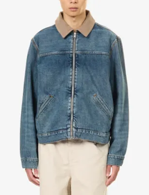 FRAME Contrast-Collar Relaxed-Fit Denim Jacket detail 3