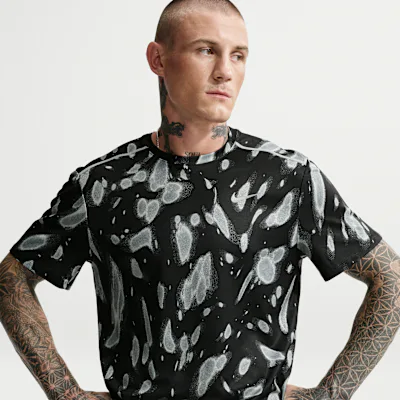 Nike Miler Men's Dri-FIT UV-Protection Short-Sleeve Running Top - Black