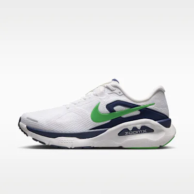Nike Structure Plus Men's Road Running Shoes - White/Midnight Navy/Summit White/Green Spark