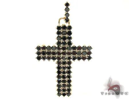 RINA - For Him FACTORY Mens Black Diamond Cross Crucifix 21881 in Rose Gold – Pendant