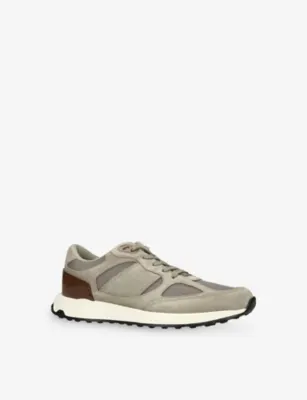 TODS Run Mid Volume 63K Suede and Mesh Trainers - EUR 41 / 7 UK MEN in Beige, additional product view 3