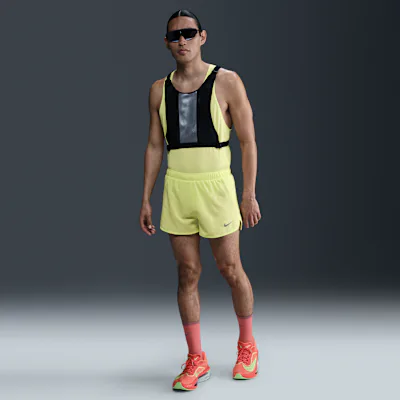 Nike Fast Men's Dri-FIT 8cm (approx.) Brief-Lined Running Shorts - Light Lemon Twist/Black