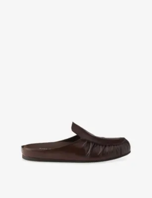 PRADA Logo-Print Leather Mules - BLACK - 5.5 in BLACK, additional product view 2