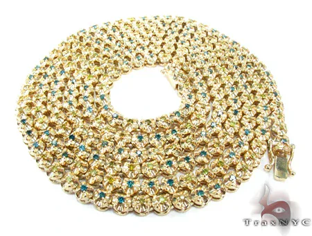 RINA - For Him FACTORY Canary and Blue Diamond Chain 54 Inches 5mm 28458 in Rose Gold – Chain