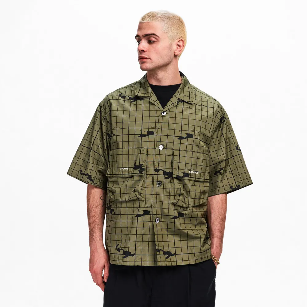 Undercover Men's Night Camo Short Sleeve Patterned Shirt detail 3