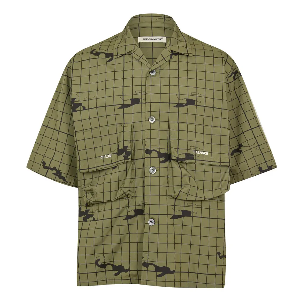 Undercover Men's Night Camo Short Sleeve Patterned Shirt