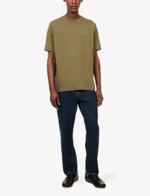 EMPORIO ARMANI Logo-Embroidered Crew-Neck Cotton-Blend T-Shirt detail 2