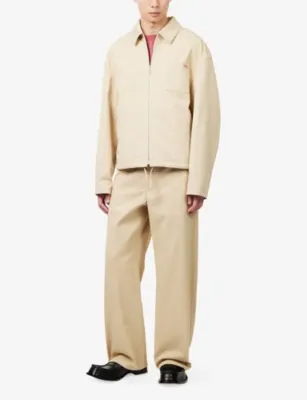 LOEWE Anagram-Embroidered Cotton-Twill Trousers detail 2