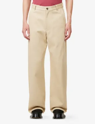 LOEWE Anagram-Embroidered Cotton-Twill Trousers detail 3