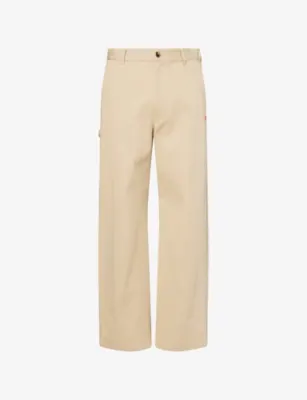 LOEWE Anagram-Embroidered Cotton-Twill Trousers