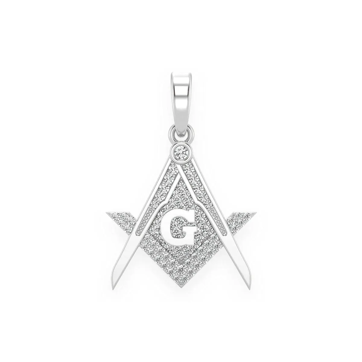 For Him Masonic G Diamond Pendant in White Gold / Natural Diamond – Pendant