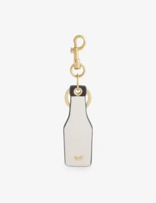 ANYA HINDMARCH Anya Brands Malibu Leather Bag Charm in CHALK, additional product view 3